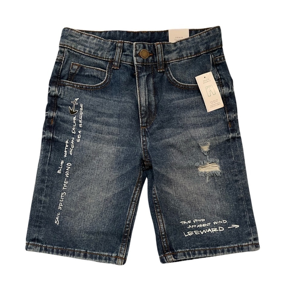 Dip Bermuda Denim Shorts kids size 8 Stretch Fabric Adjustable waistband